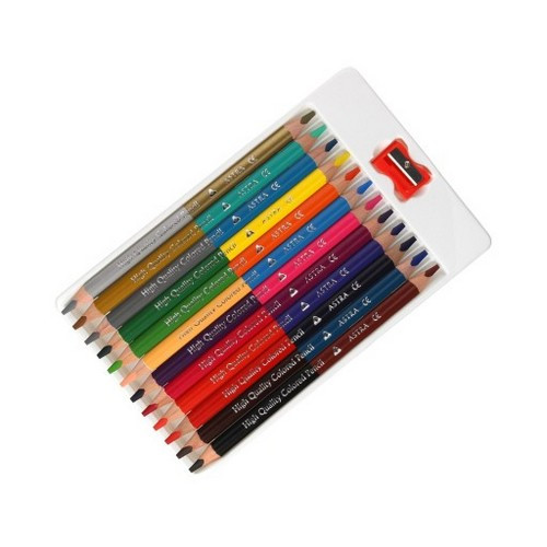 Astra Triangular Double-sided Coloured Pencils Jumbo 24pcs 48 Colours