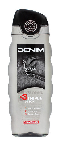 Denim Shower Gel Black Triple Detox 400ml