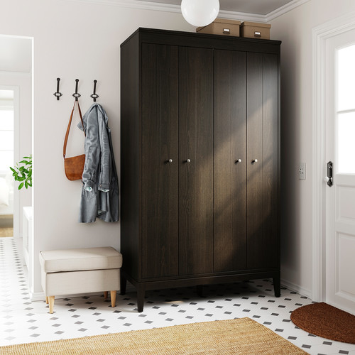 IDANÄS Wardrobe, dark brown stained, 121x211 cm