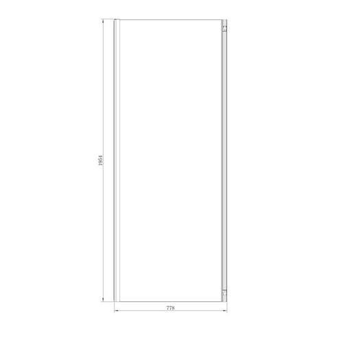 GoodHome Shower Screen Ledava 80 cm, matt black/transparent