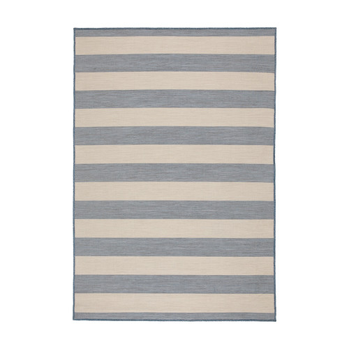 VRENSTED Rug flatwoven, in/outdoor, beige, light blue, 133x195 cm