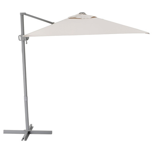 SVALÖN Parasol, hanging, light grey-beige, 300x200 cm