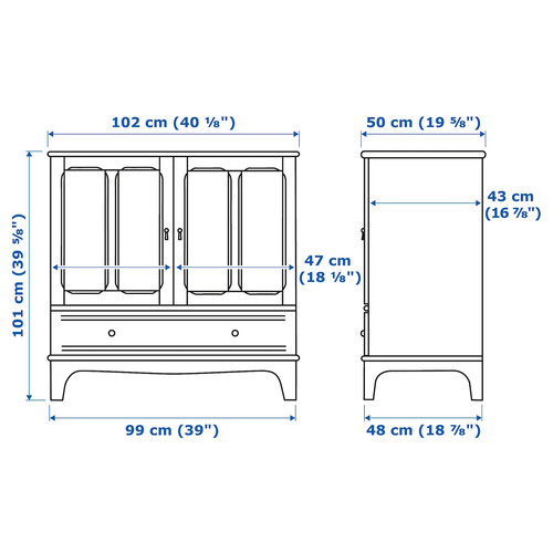 LOMMARP Cabinet, dark blue-green, 102x101 cm