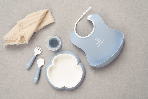 BABYBJORN Baby Dinner Set - Powder Blue 4m+