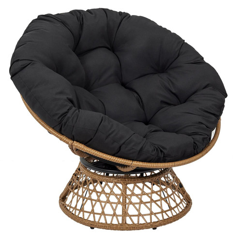 Outdoor Armchair Cancun, swivel, black, natural