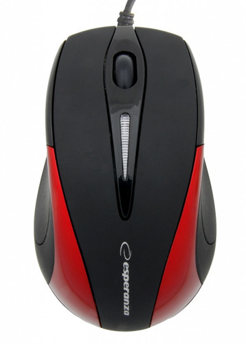 Esperanza Wired Optical Mouse SIRIUS EM102R USB, black-red
