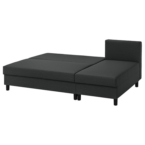 ÄLVDALEN 3-seat sofa-bed with chaise longue, Knisa dark grey