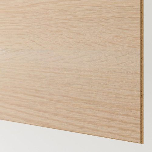 MEHAMN 4 panels for sliding door frame, white stained oak effect, white, 100x236 cm