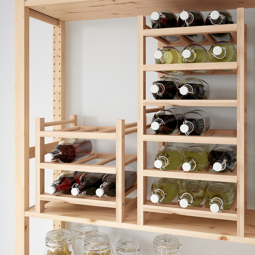 HUTTEN 9-bottle wine rack, solid wood