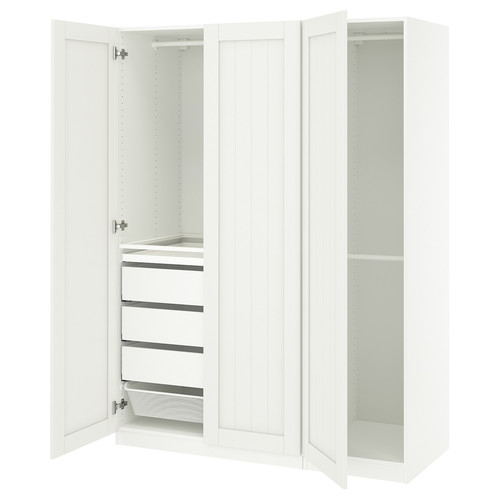 PAX / GULLABERG Wardrobe combination, white/white, 150x60x201 cm