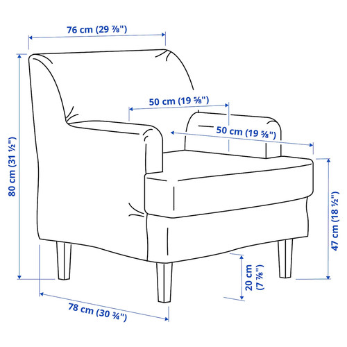 ROCKSJÖN Armchair, Blekinge white