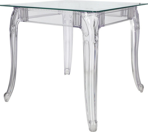 Table Ghost 80x80cm, square, transparent