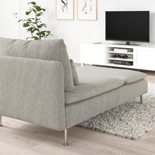 SÖDERHAMN Chaise longue, Viarp beige/brown