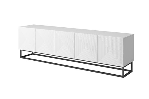 TV Cabinet Asha 200 cm, metal legs, matt white