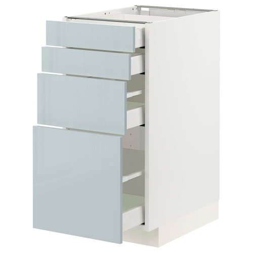 METOD / MAXIMERA Base cab 4 frnts/4 drawers, white/Kallarp light grey-blue, 40x60 cm