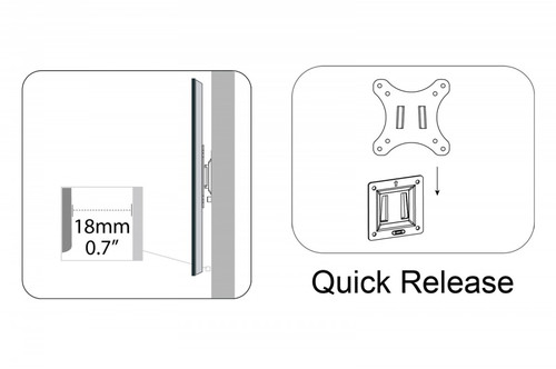 TV/Monitor Wall Mount  up to 27" 18kg DA-90303-1, black