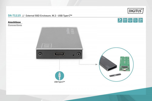 Digitus External SSD Enclosure M.2 USB Type-C DA-71115