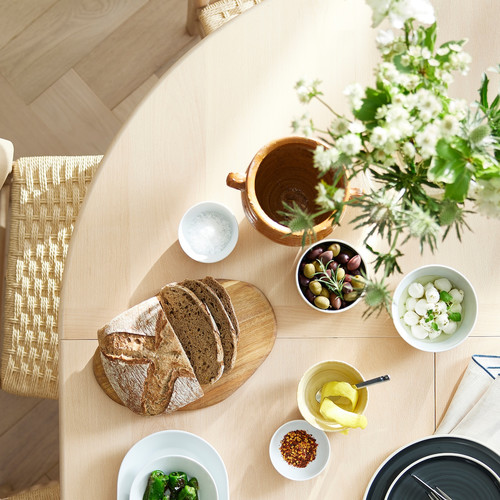 SKANSNÄS / SKANSNÄS Table and 4 chairs, light beech veneer/light beech, 115/170 cm