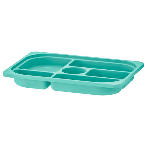 TROFAST Storage tray with compartments, turquoise, 42x30x5 cm