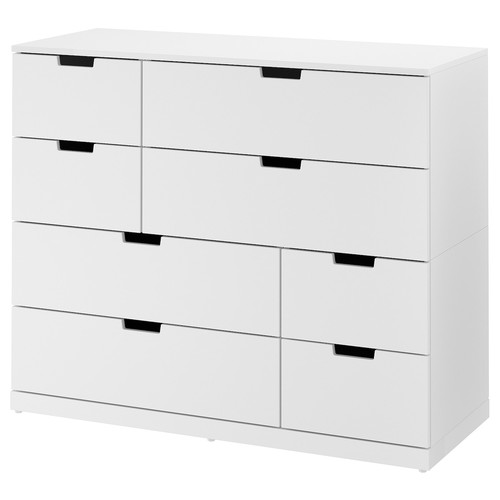 NORDLI Chest of 8 drawers, white, 120x99 cm