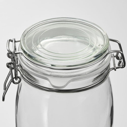 KORKEN Jar with lid, clear glass, 2 l