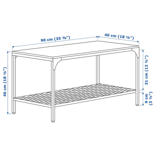 FJÄLLBO Coffee table, black, 90x46 cm