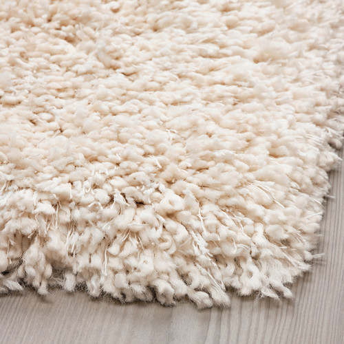 VOLLERSLEV Rug, high pile, white, 133x195 cm