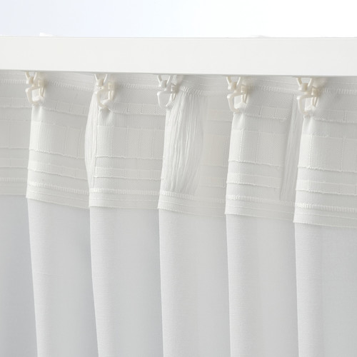 HILJA Curtains, 1 pair, white, 145x250 cm