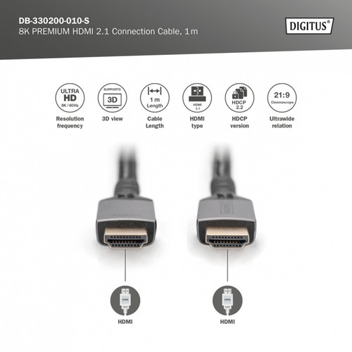 Digitus Ultra High Speed HDMI Connection Cable DB-330200-010-S