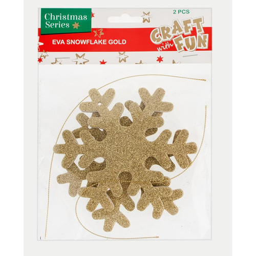 Christmas Decorations Eva Snowflake Gold 2pcs