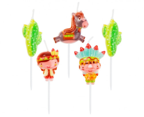 Birthday Picks Candles Indians 5pcs