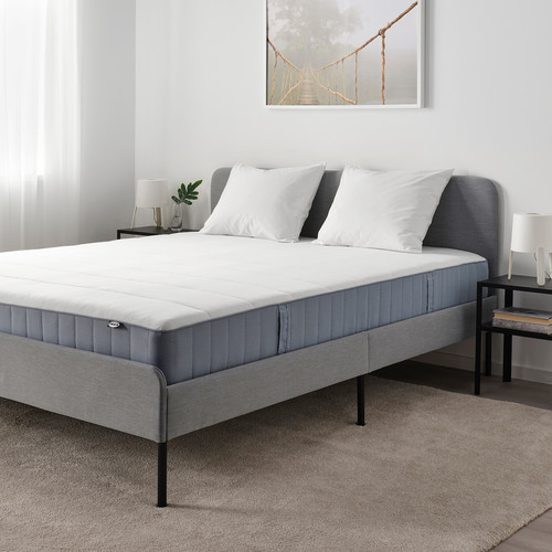 VESTERÖY Mattress, pocket springs, medium firm/light blue, 90x200 cm