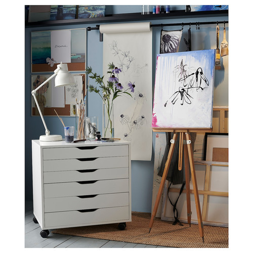 ALEX Drawer unit on castors, white, 67x66 cm