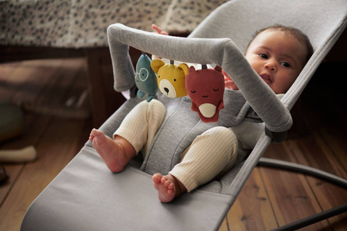 BABYBJÖRN - Bouncer Bliss - Light grey, 3D Jersey + Toy