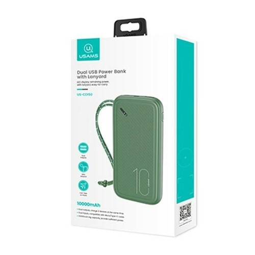 USAMS Power Bank Powerbank PB56 10000mAh 2xUSB, green