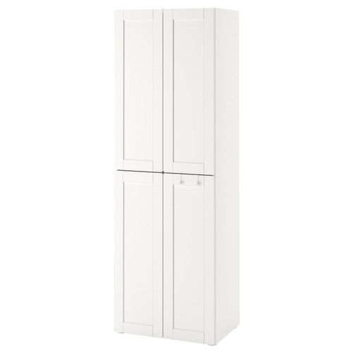 SMÅSTAD / PLATSA Wardrobe, white with frame/with 2 clothes rails, 60x42x181 cm