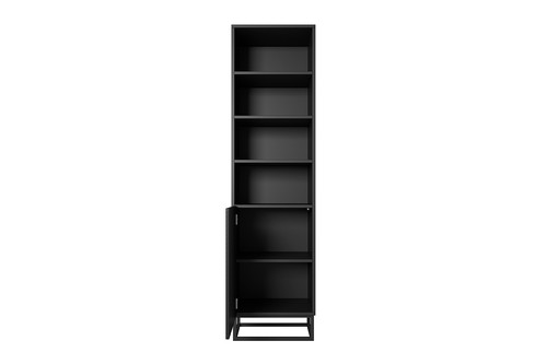Shelving Unit Bookcase Asha 50cm, metal legs, matt black