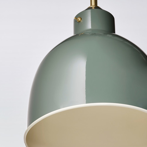 RÖDFLIK Pendant lamp, grey-green