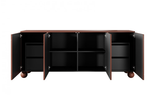 Cabinet Sonatia II 200 cm, with internal drawers, burgundy