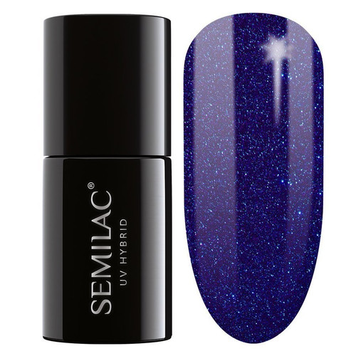 SEMILAC Hybrid Gel Polish 087 Glitter Indigo - 7 ml