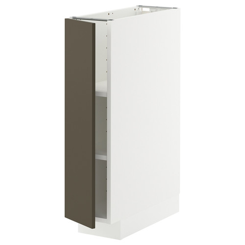 METOD Base cabinet with shelves, white/Havstorp brown-beige, 20x60 cm