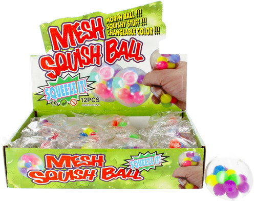 Mesh Squish Ball 7cm, 1pc, random colours, 3+