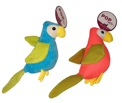 POP Pets Dog Toy Parrot, 1pc, assorted colours