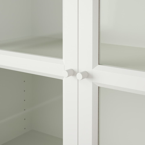 BILLY / OXBERG Bookcase with panel/glass doors, white, glass, 160x30x202 cm