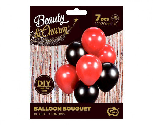 Balloon Bouquet DIY 7pcs, black and red