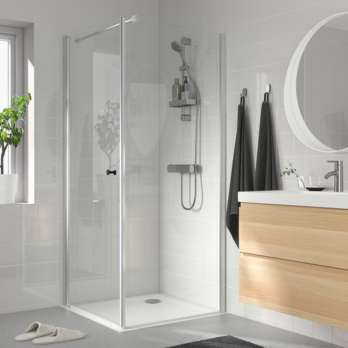 OPPEJEN / FOTINGEN Corner shower with tray, 90x90x205 cm