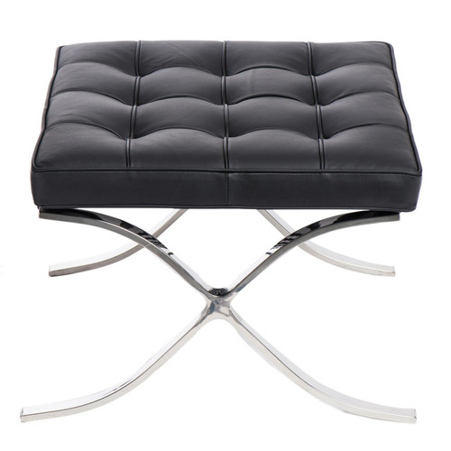 Footstool BA1, leather, black