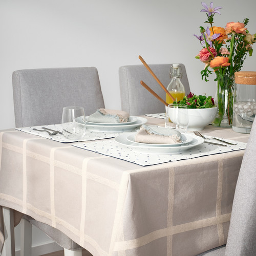 NISSÖGA Tablecloth, grey, 145x240 cm