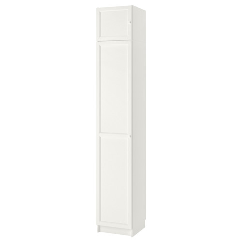 BILLY / OXBERG Bookcase w height extension ut/drs, white, 40x42x237 cm