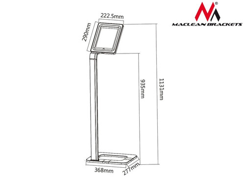 Maclean Stand Handle Advertising for Tablet Floor Lockable Universal MC-645